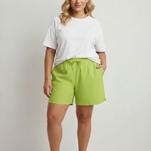 Activewear High-Rise 4-way Stretchtech Curvy Women's Plus size 3X Shorts Neon